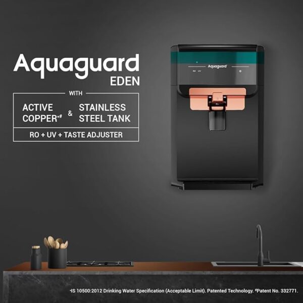 Aquaguard Eden RO+UV Stainless Steel Copper Water Purifier - Image 5